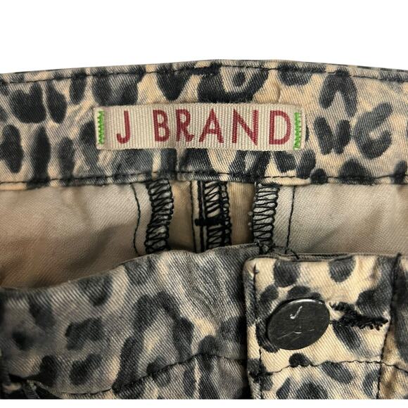 J Brand Houlihan Snow Leopard Skinny Cargo Stretch Pants Women’s Size 27  Zipper - Picture 3 of 12